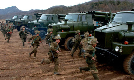North Korean soldiers attend military training