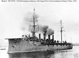 USS BIRMINGHAM IN 1910 SI PUNTEA DE ZBOR