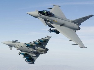 RAF X1 Squadron Typhoon on detachment at Nellis Airforce base in