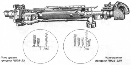 61  Aparat ochire pe timp de zi  TSh2B-22  sursa Руководство по материальной части и эксплуатации танка Т-55