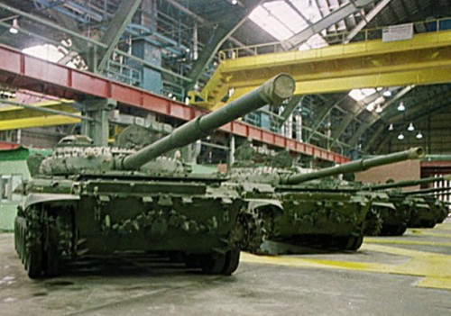 BEST QUALITY AVAILABLE Some Ukrainian T-73 tanks stand, 08 July, in a tank manufacturing plant in Doroud, center of Iran, which was opened by Iranian President Ali Akbar Hashemi Rafsanjani who said the vehicles would be used for defensive purposes. The Doroud factory was opened before 1979 for the production of British Chieftain tanks but Britain cancelled the contract after the Islamic revolution that year.