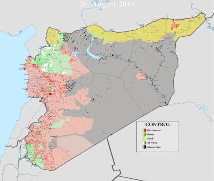 Zonele de influenta in Siria