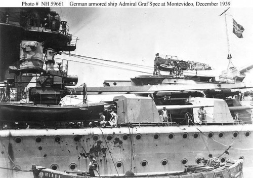 Graf Spee in Montevideo dupa batalie