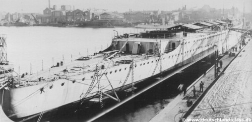 Admiral Graf Spee during fitting-out.