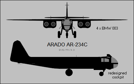 primul bombardier cu motoare cu reactie Arado Ar-234